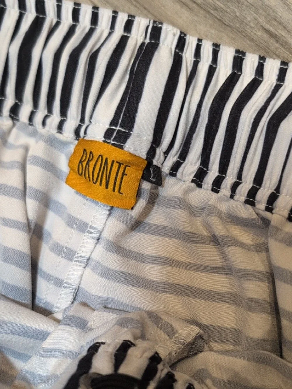 Bronte Men’s Black & White Striped Cabana Preppy Swim Shorts